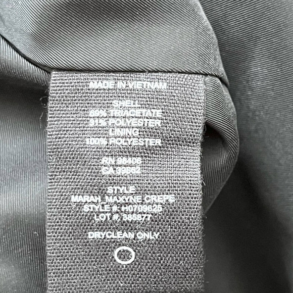 Theory Marah Black Maxyne‎ Crepe Dress Flounce Hem Bell Sleeve, Size 8 - Picture 14 of 15